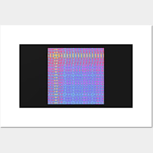 Wavy Plaid Rainbow on Blue Repeat 5748 Posters and Art